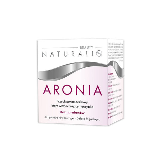 Aronia Anti-Falten-Creme von NATURALIS, 50ml, zur Stärkung der Kapillaren und Hautpflege, cremige Textur, sichtbare Hautpflege.