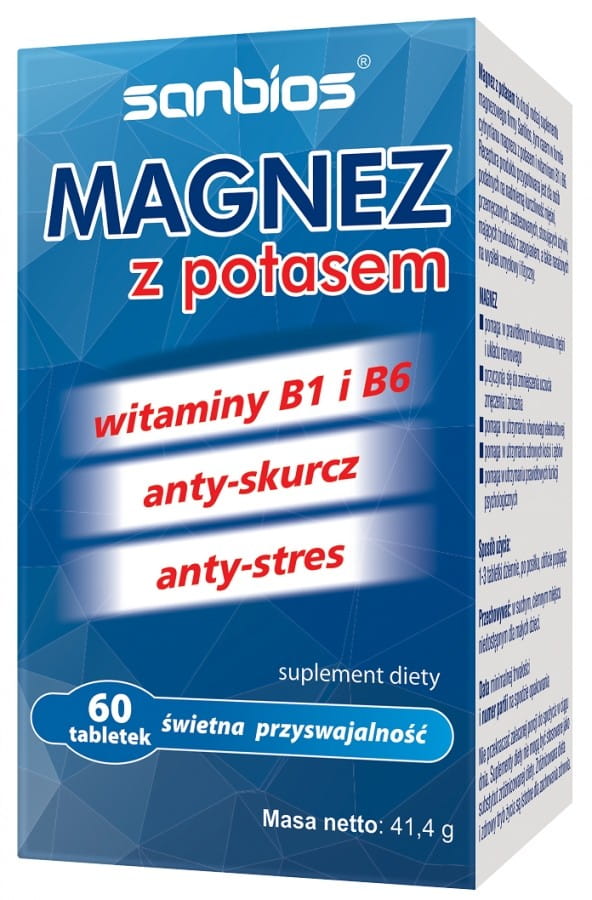 Magnesium mit Kalium 60 Tabletten SANBIOS Hover Image