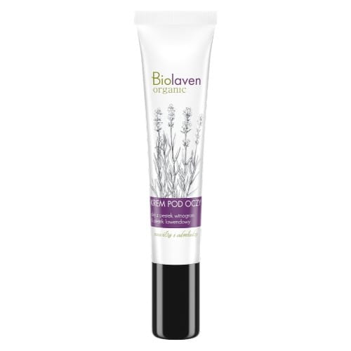 Augencreme von BIOLAVEN in 15 ml Tube, cremige Textur, ideal für die empfindliche Augenpartie, auf einem weißen Hintergrund.
