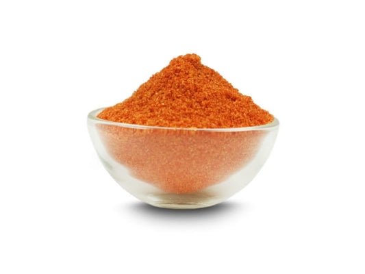 Gemahlene Paprika VIVIO asta80, 50g, in einer transparenten Verpackung, zeigt leuchtend rotes Paprikapulver.