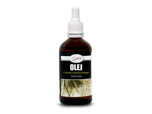 Hautpflegeprodukt: VIVIO Teebaumöl in 100ml Flasche, naturbelassenes ätherisches Öl für Haut und Haare.