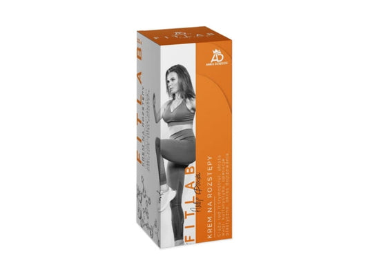 Creme gegen Dehnungsstreifen in 100ml Flasche, von AD Anka Dziedzic, zeigt die Textur der Pflegecreme in der Tube.
