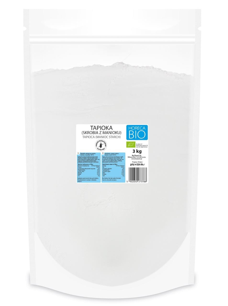 Tapioka (Maniokstärke) glutenfrei BIO 3 kg - HORECA - Biogo.de Hauptbild
