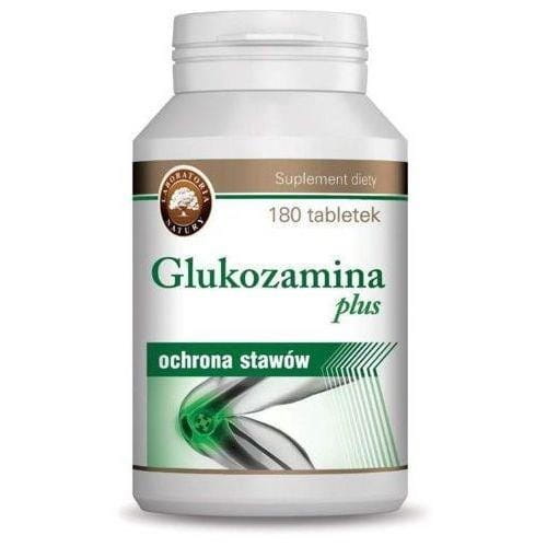 NATUR LABORATORIES Glucosamin Plus, 180 Kapseln, Nahrungsergänzungsmittel für Gelenkgesundheit, auf weißem Hintergrund.