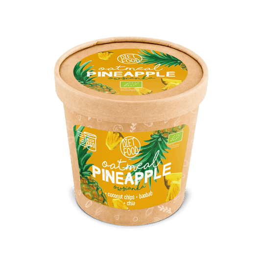 Haferbrei mit Ananas, 70g, ECO DIÄT, von Diet-Food.pl, cremiger Haferbrei mit frischer Ananas für eine gesunde Ernährung