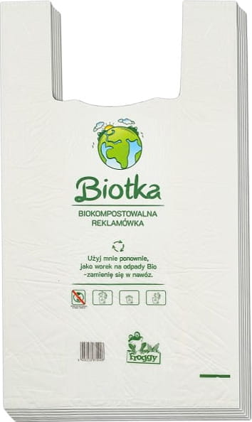 Plastikbeutel (kompostierbar und biologisch abbaubar) 1 Stück (40 cm x 22 cm) - FROGGY - Biogo.de Hover Image