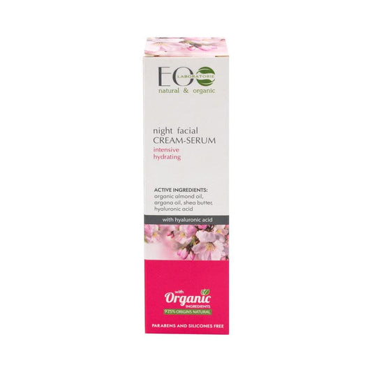 Gesichtsserumcreme für die Nacht von Eco Laboratorie mit tiefer Feuchtigkeit, 50 ml, cremige Textur für gepflegte Haut
