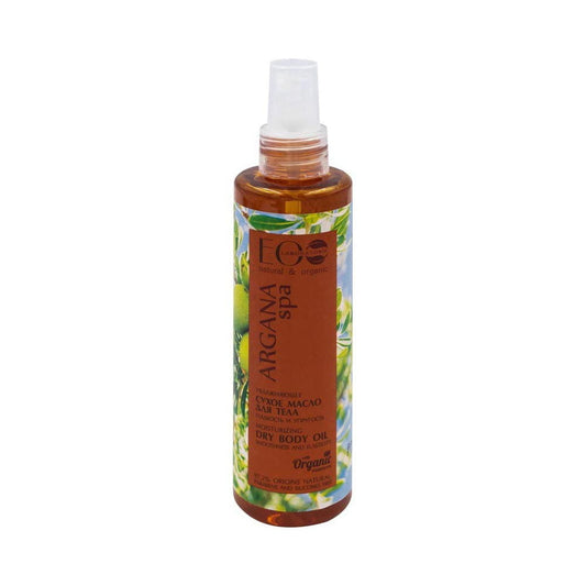 Feuchtigkeitsspendendes Körperöl von Eco Laboratorie in 200 ml Flasche, cremige Textur, ideal für trockene Haut.