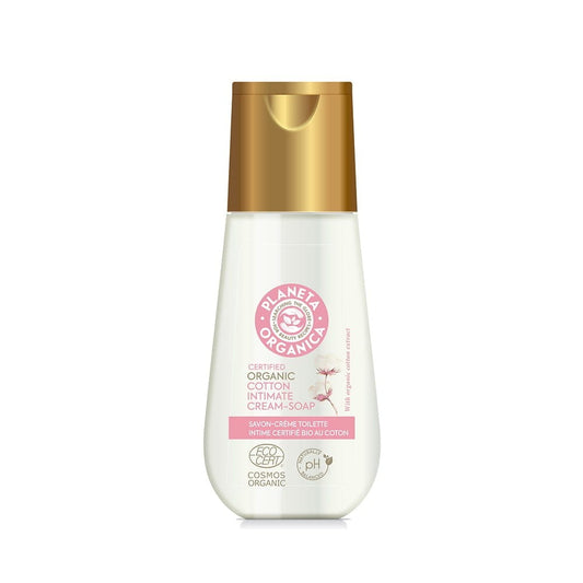 Weiche Baumwollcremeseife von EUROBIO LAB für die Intimhygiene, 150 ml, mit sanfter Textur und pflegender Formel.