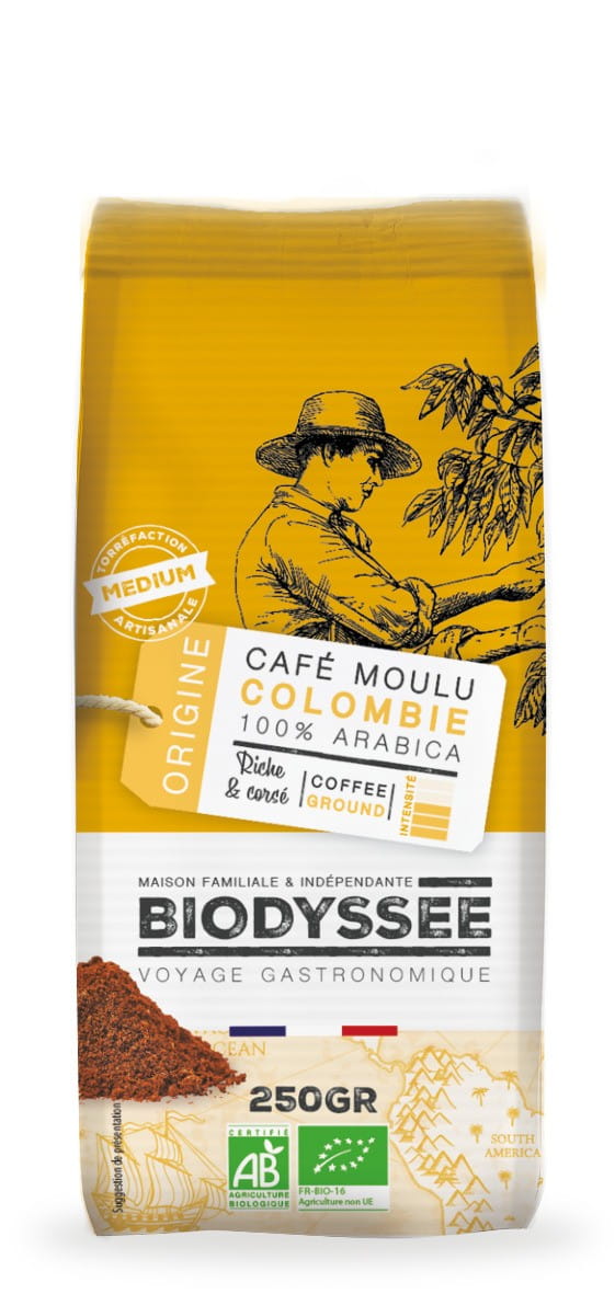 Gemahlener Kaffee 100% Arabica Kolumbien 250g ECO BIODYSSEE