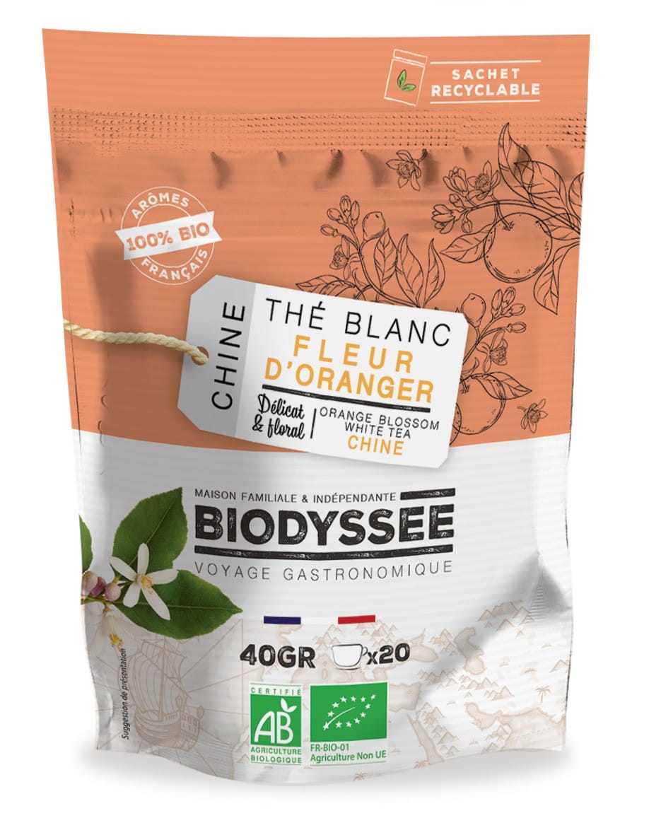 Té blanco de pétalos. Naranja 40g ECO BIODYSSEY