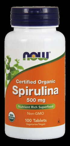 Organic Spirulina 500 mg 100 tabs NOW FOOD