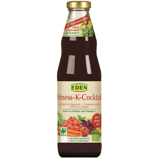 BIO-Cocktail-Fitnesssaft von EDEN in 750 ml Flasche, frisch gepresster Saft mit Obst- und Gemüsesorten, naturbelassen und gesund