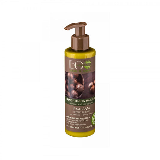 Stärkende Haarspülung von Eco Laboratorie, 200 ml Flasche, zeigt die Produktverpackung und Textur der Spülung.
