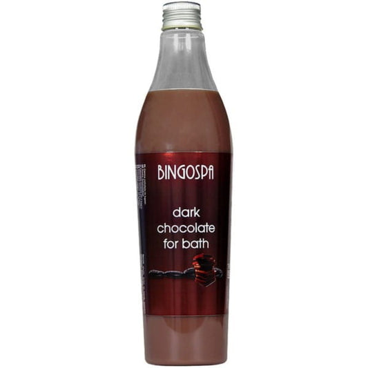 BINGO SPA Bittere Badeschokolade 400 ml Flasche mit dunkler Schokoladencreme für entspannendes Bad, Nahaufnahme
