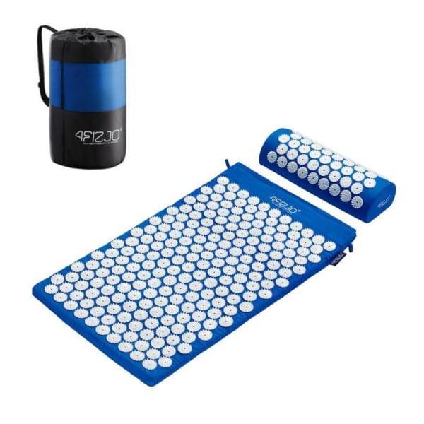 Acupressure mat with blue pillow - 4FIZJO