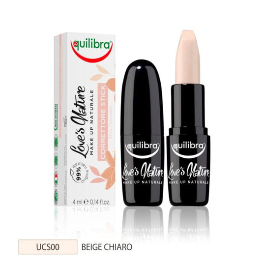 Heller Concealer Stick Beige Chiaro von EQUILIBRA, 4 ml, mit cremiger Textur für natürliche Abdeckung im Gesicht.