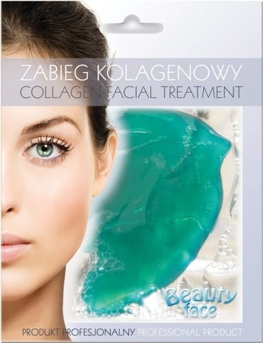 BEAUTY FACE straffende und festigende Gesichtsmaske, cremige Textur, für eine glatte, strahlende Haut, auf einem weißen Hintergrund.
