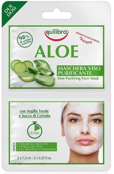 Maschera viso all'aloe 2x75ml EQUILIBRA