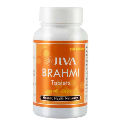 Brahmi Tabletten von JIVA AYURVEDA zur Unterstützung des Nervensystems, 120 Stück, natürliche ayurvedische Nahrungsergänzung