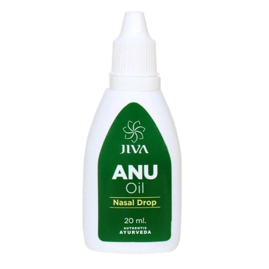 Ayurvedisches Anu-Öl von JIVA AYURVEDA in 20 ml Flasche, traditionelle Kräuterpflege für das Wohlbefinden.