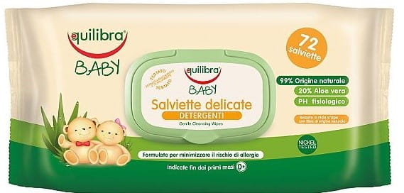 Toallitas limpiadoras para niños 72 piezas EQUILIBRA