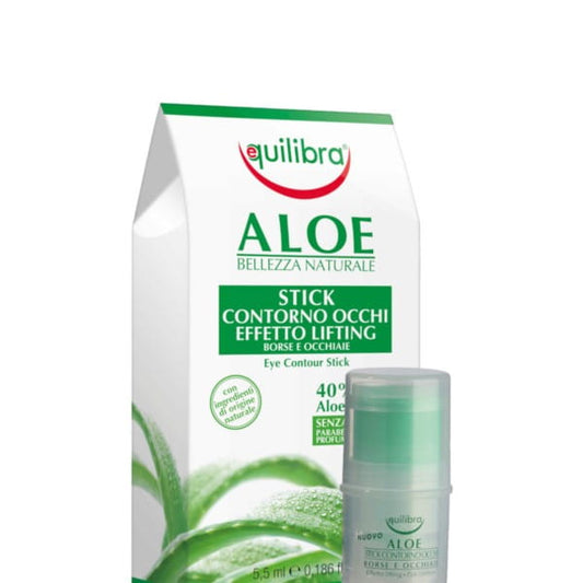 Aloe-Augenstift von EQUILIBRA, 55 ml, mit Aloe Vera für die Pflege der Augenpartie, in einer weißen Tube mit grünem Verschluss