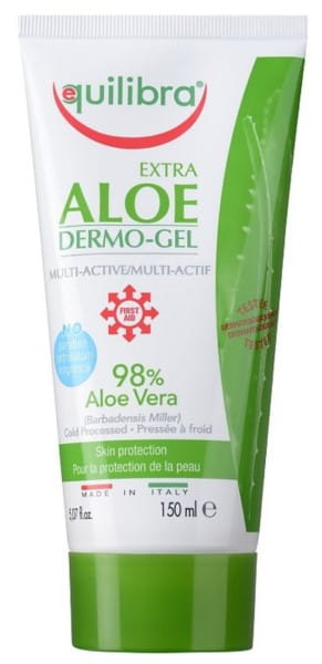 Aloe Dermo-Gel von EQUILIBRA in einer 150ml Tube, sichtbar auf der Verpackung, ideal zur Hautpflege mit Aloe Vera.
