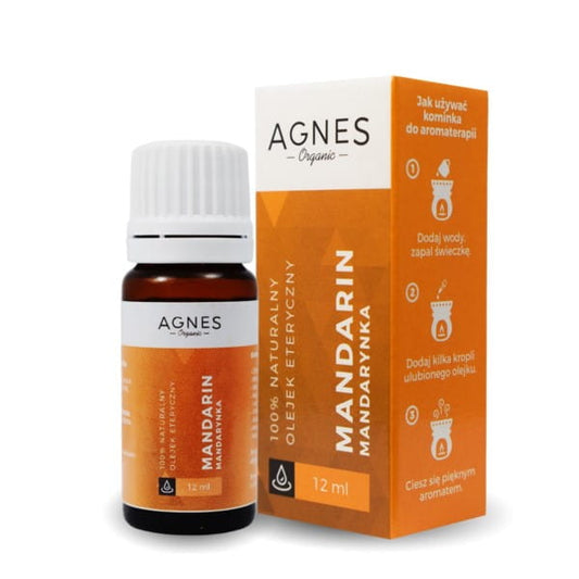 Ätherisches Mandarinenöl in 12 ml Flasche von Agnes Organic, naturreines Bio-Ätherisches Öl mit frischem Zitrusduft