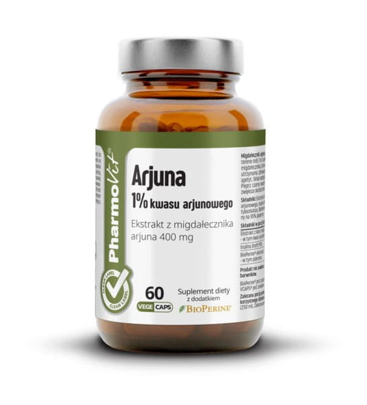 Arjuna 1% Arjuninsäure Kapseln von PHARMOVIT, 60 Stück, Nahaufnahme der Verpackung