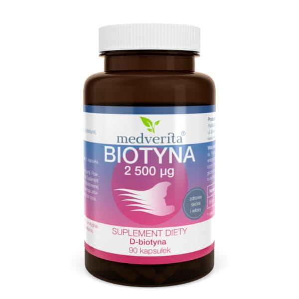 Biotina 2500 µg 90 cápsulas cabello piel b7 MEDVERITA