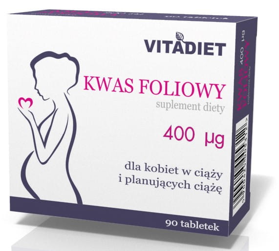 Kyselina listová 400 mcg 90 tab. pre tehotné ženy VITADIET