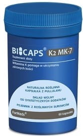 Bicaps Vitamin K2 MK7 200 µg Kapseln von FORMEDS, 60 Stück, für gesunde Knochen und Gefäßgesundheit.