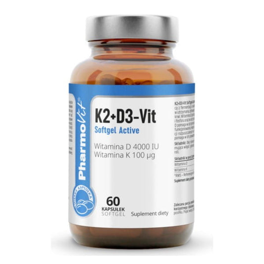 Vitamin K2 D3 Softgel aktiv 60 Kapseln PHARMOVIT - Biogo.de