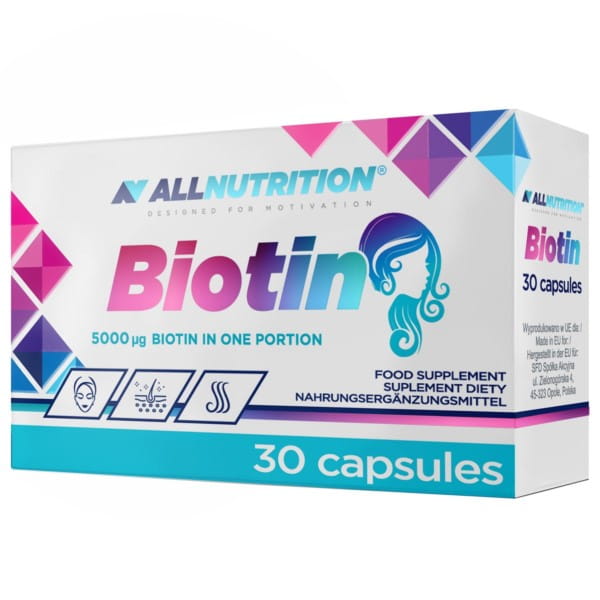 Biotyn Biotín 5 MG 30 kapsúl Vlasová pokožka ALLVÝŽIVA