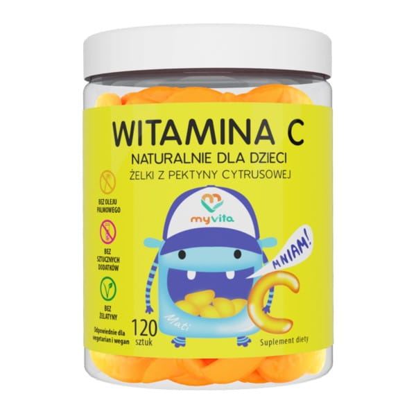 Prírodné gumy vitamín C 120 kusov.MYVITA