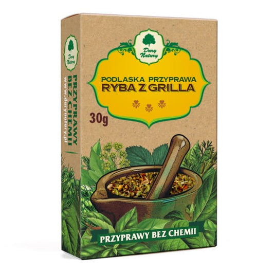 DARY NATURY Fischgewürz auf dem Grill, 30g, natürliche Gewürzmischung in einer Verpackung, ideal zum Grillen von Fisch.