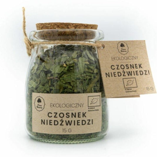 Frischer Bio-Bärlauch in 15 g Packung von DARY NATURY, Geschenk der Natur, mit grünen Blättern und zarten Stielen.