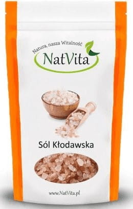 Grobkörniges Salz aus Kłodawa von NatVita, 1 kg, sichtbar in der Verpackung, ideal für Koch- und Grillrezepte