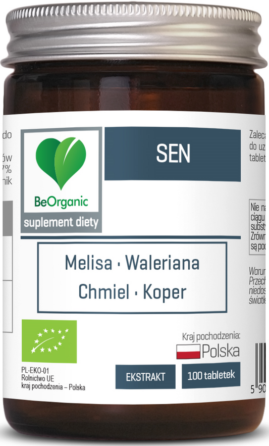 Bio-Tabletten zur Unterstützung eines guten Schlafs von BE ORGANIC, 100 Stück, 450 mg, natürliche Schlafhilfe