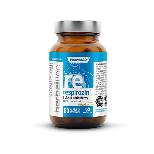 Glutenfreie Respirozin Kapseln zur Unterstützung der Atemwege, 60 Stück, von PHARMOVIT HERBALLINE, sichtbare Verpackung