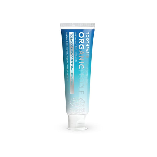Blaue Beeren Zahnpasta von EUROBIO LAB in 85 g Tuben, mit frischem Beeren-Duft und Whitening-Effekt.