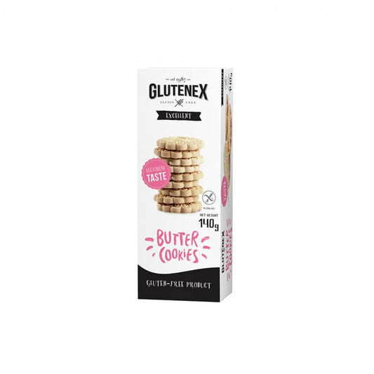 Butterkuchen von Glutenex, 140 g, frisch gebacken mit goldener Streuseldecke und zartem Teig, ideal für den Genuss.