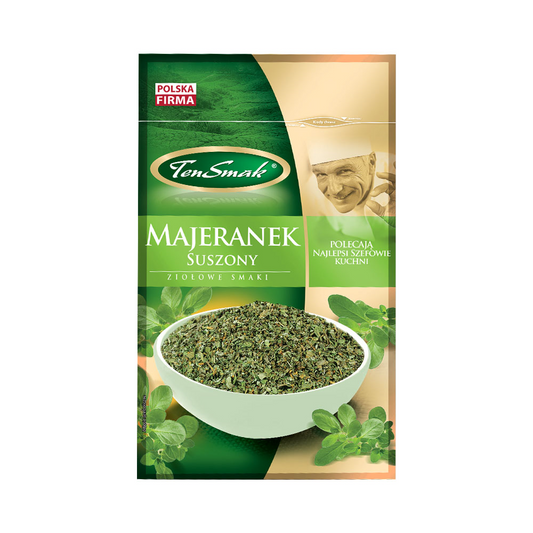 Getrockneter Majoran in 8 g Dose von Ten Smak, frischer Kräuter-Dried Majoran für Kochen und Würzen.