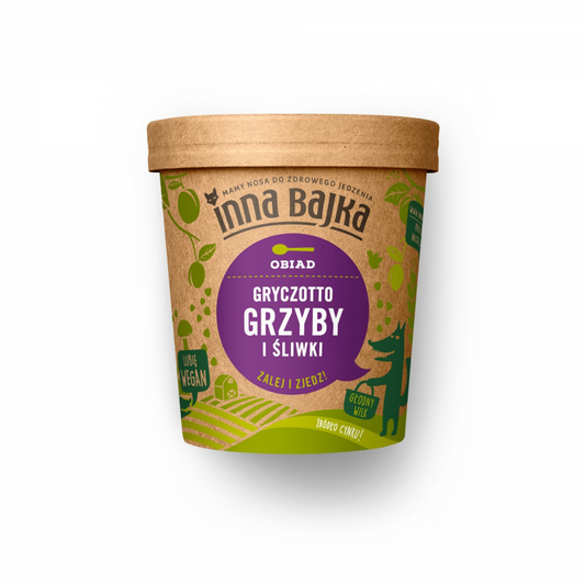 Getrocknete Buchweizenpilze und Pflaumen in 70 g Packung von Inna Bajka, naturbelassen und vielseitig verwendbar.