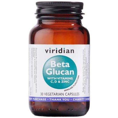 Beta-Glucan mit Vitamin C und D und Zink Beta-Glucan mit Vitamin CD & Zink 30 Kapseln VIRIDIAN