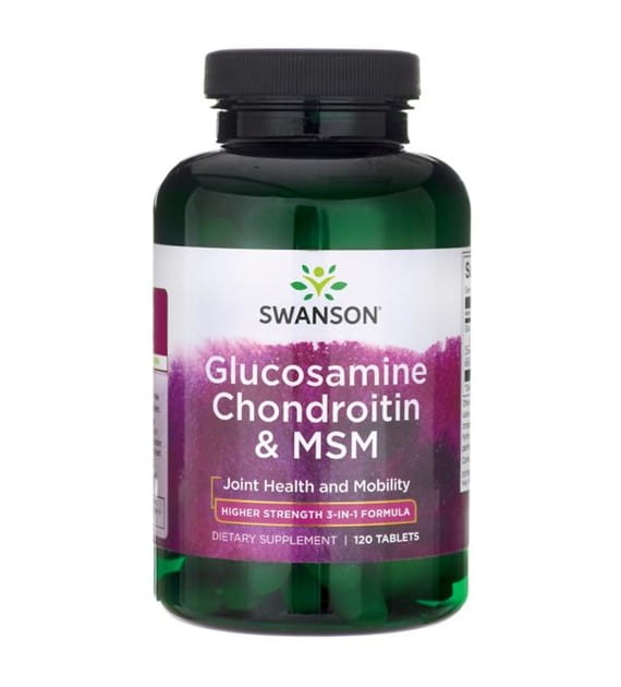 Glucosamin 500 mg Chondroitin 400 mg und organischer Schwefel 200 mg Glucosamin-Chondroitin & MSM 120 Tabletten SWANSON