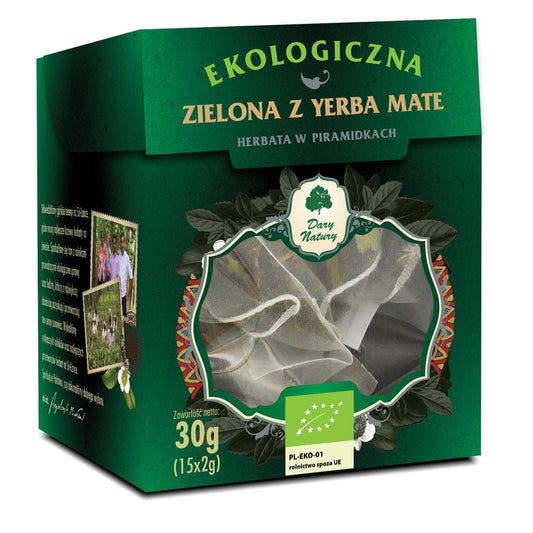 Grüner Tee mit Yerba Mate Pyramidki BIO (15 x 2 g) - GESCHENKE DER NATUR