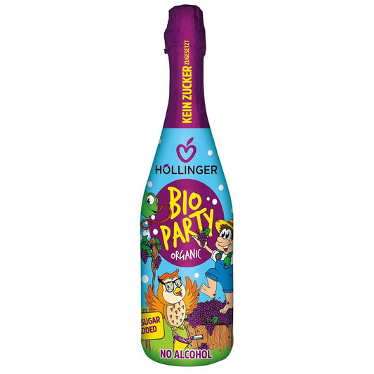 Bio-Brausegetränk für Kinder von HÖLLINGER, 750 ml Flasche mit spritzigem, natürlichen Fruchtgeschmack, ideal für Kinder.