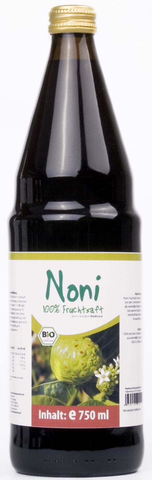 Noni-Fruchtsaft BIO 750 ml - MEDICURA Imagen principal del producto